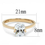 TK3179 - Stainless Steel Ring IP Rose Gold(Ion Plating) Women AAA Grade CZ Clear