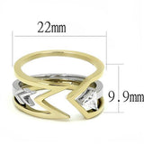 TK3183 - Stainless Steel Ring Two-Tone IP Gold (Ion Plating) Women AAA Grade CZ Clear