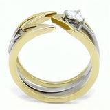 TK3183 - Stainless Steel Ring Two-Tone IP Gold (Ion Plating) Women AAA Grade CZ Clear