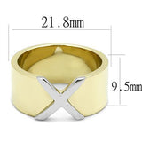 TK3185 - Stainless Steel Ring Two-Tone IP Gold (Ion Plating) Women No Stone No Stone