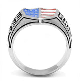 TK3192 - Stainless Steel Ring High polished (no plating) Men Epoxy Multi Color