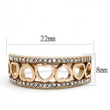 TK3194 - Stainless Steel Ring IP Rose Gold(Ion Plating) Women Top Grade Crystal Clear