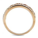 TK3194 - Stainless Steel Ring IP Rose Gold(Ion Plating) Women Top Grade Crystal Clear