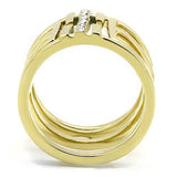 TK3198 - Stainless Steel Ring IP Gold(Ion Plating) Women Top Grade Crystal Clear