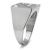 TK319 - Stainless Steel Ring High polished (no plating) Men Top Grade Crystal Clear