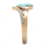 TK3200 - Stainless Steel Ring IP Rose Gold(Ion Plating) Women Synthetic Sea Blue