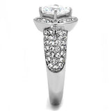TK3206 - Stainless Steel Ring High polished (no plating) Women AAA Grade CZ Clear