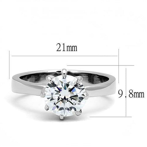 TK3208 - Stainless Steel Ring High polished (no plating) Women AAA Grade CZ Clear