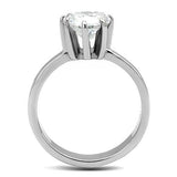 TK3208 - Stainless Steel Ring High polished (no plating) Women AAA Grade CZ Clear