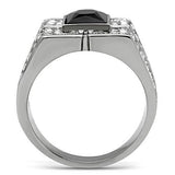 TK320 - Stainless Steel Ring High polished (no plating) Men Synthetic Jet