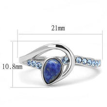 TK3210 - High polished (no plating) Stainless Steel Ring with Semi-Precious Snowflake Obsidian in Montana