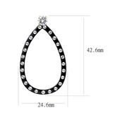 TK3215 - IP Gold+ IP Black (Ion Plating) Stainless Steel Earrings with AAA Grade CZ  in Clear