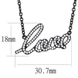 TK3217 - Stainless Steel Chain Pendant IP Black(Ion Plating) Women AAA Grade CZ Clear