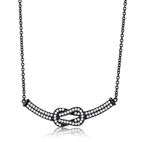 TK3219 - Stainless Steel Chain Pendant IP Black(Ion Plating) Women AAA Grade CZ Clear