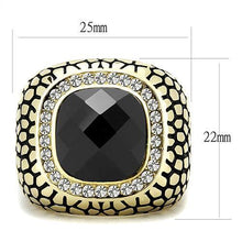 TK3221 - Stainless Steel Ring IP Gold(Ion Plating) Men Synthetic Jet