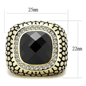 TK3221 - Stainless Steel Ring IP Gold(Ion Plating) Men Synthetic Jet