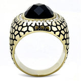 TK3221 - Stainless Steel Ring IP Gold(Ion Plating) Men Synthetic Jet
