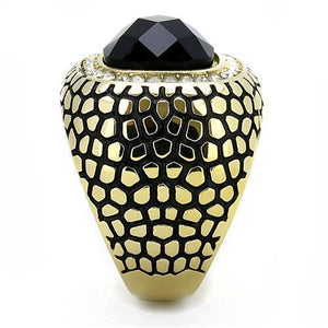 TK3221 - Stainless Steel Ring IP Gold(Ion Plating) Men Synthetic Jet
