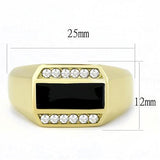 TK3222 - Stainless Steel Ring IP Gold(Ion Plating) Men AAA Grade CZ Clear