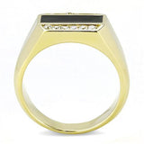 TK3222 - Stainless Steel Ring IP Gold(Ion Plating) Men AAA Grade CZ Clear