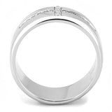 TK3225 - Stainless Steel Ring High polished (no plating) Men AAA Grade CZ Clear