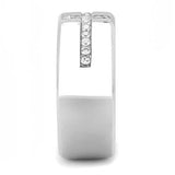 TK3225 - Stainless Steel Ring High polished (no plating) Men AAA Grade CZ Clear