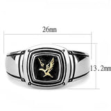 TK3226 - Stainless Steel Ring Two-Tone IP Gold (Ion Plating) Men Epoxy Jet