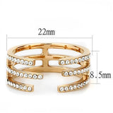 TK3236 - Stainless Steel Ring IP Rose Gold(Ion Plating) Women Top Grade Crystal Clear
