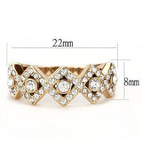 TK3237 - Stainless Steel Ring IP Rose Gold(Ion Plating) Women Top Grade Crystal Clear