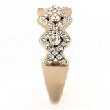 TK3237 - Stainless Steel Ring IP Rose Gold(Ion Plating) Women Top Grade Crystal Clear