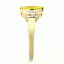 TK3239 - Stainless Steel Ring IP Gold(Ion Plating) Women AAA Grade CZ Topaz