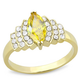 TK3239 - Stainless Steel Ring IP Gold(Ion Plating) Women AAA Grade CZ Topaz