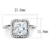 TK3242 - Stainless Steel Ring High polished (no plating) Women AAA Grade CZ Clear