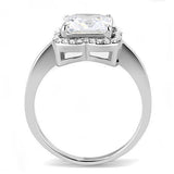 TK3242 - Stainless Steel Ring High polished (no plating) Women AAA Grade CZ Clear