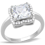 TK3242 - Stainless Steel Ring High polished (no plating) Women AAA Grade CZ Clear
