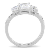 TK3246 - Stainless Steel Ring High polished (no plating) Women AAA Grade CZ Clear