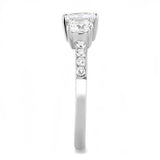 TK3246 - Stainless Steel Ring High polished (no plating) Women AAA Grade CZ Clear