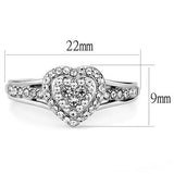 TK3249 - Stainless Steel Ring High polished (no plating) Women Top Grade Crystal Clear