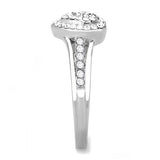 TK3249 - Stainless Steel Ring High polished (no plating) Women Top Grade Crystal Clear