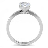 TK3251 - Stainless Steel Ring High polished (no plating) Women AAA Grade CZ Clear