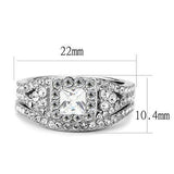 TK3253 - Stainless Steel Ring High polished (no plating) Women AAA Grade CZ Clear