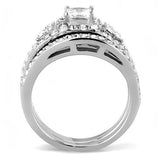 TK3253 - Stainless Steel Ring High polished (no plating) Women AAA Grade CZ Clear