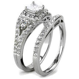 TK3253 - Stainless Steel Ring High polished (no plating) Women AAA Grade CZ Clear