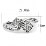 TK3255 - Stainless Steel Ring High polished (no plating) Women Top Grade Crystal Clear