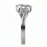 TK3255 - Stainless Steel Ring High polished (no plating) Women Top Grade Crystal Clear