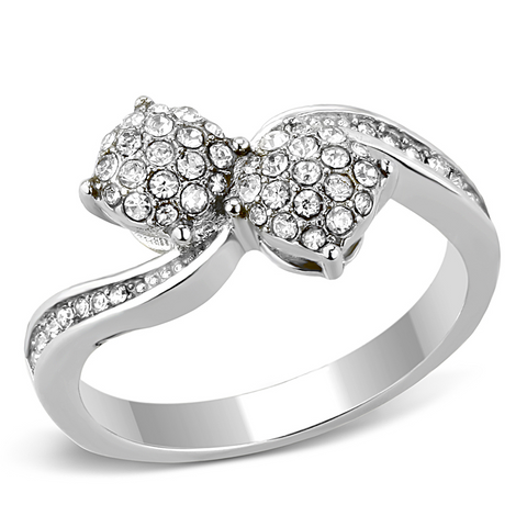 TK3255 - Stainless Steel Ring High polished (no plating) Women Top Grade Crystal Clear