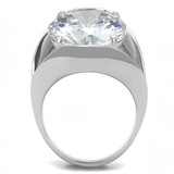 TK3263 - Stainless Steel Ring High polished (no plating) Women AAA Grade CZ Clear