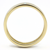 TK3267 - Stainless Steel Ring Two-Tone IP Gold (Ion Plating) Men Top Grade Crystal Sea Blue