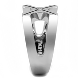 TK3278 - Stainless Steel Ring High polished (no plating) Men AAA Grade CZ Clear