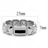 TK3281 - Stainless Steel Ring High polished (no plating) Men Top Grade Crystal Clear